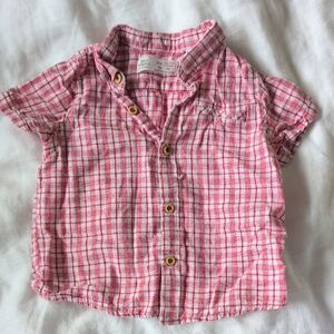 Red Linen blend Zara Kids Shirt